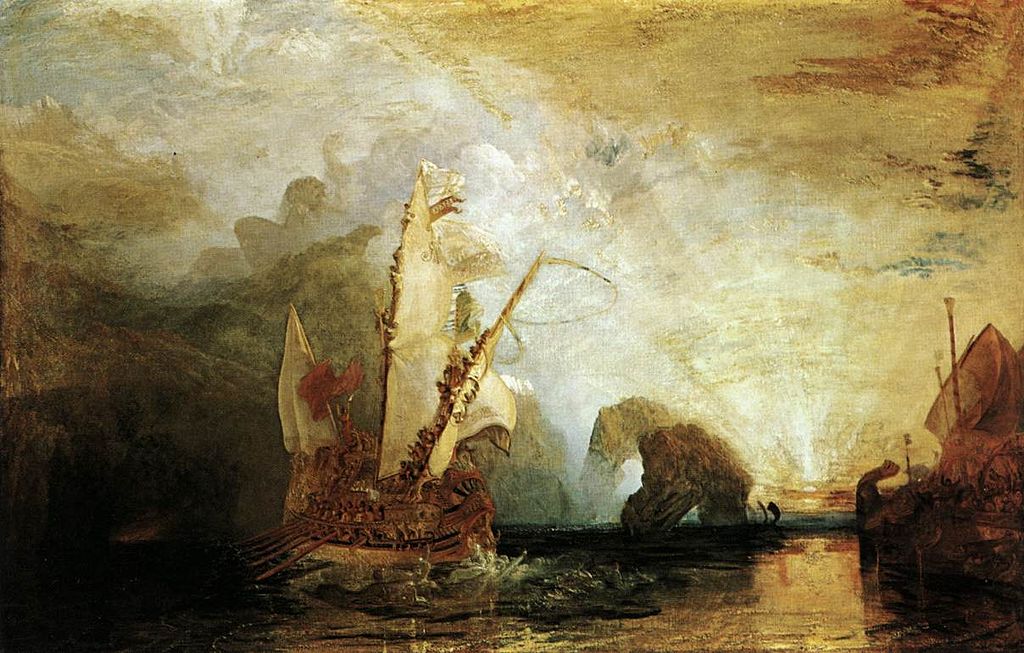 J.M.W.Turner. Ulysses deriding Polyphemus. 1829. Oil on canvas. 132 x 203 cm.