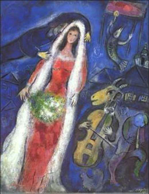 Marc Chagall. La Mariée. 1950. Gouache, pastel.