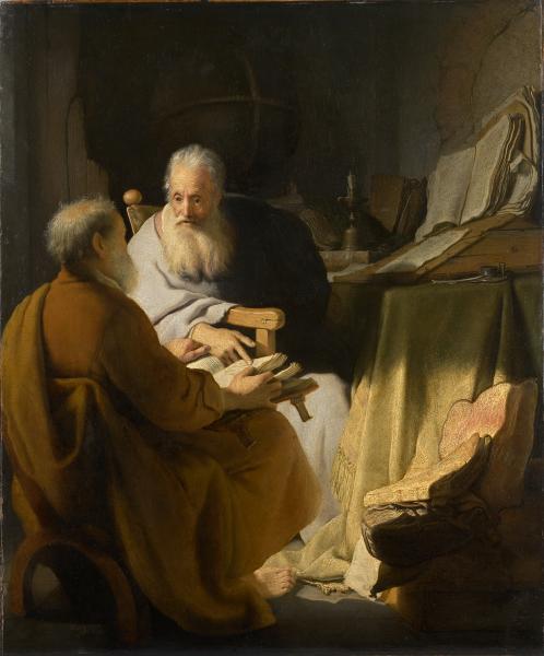 Rembrandt. Two old men disputing. 1628.
