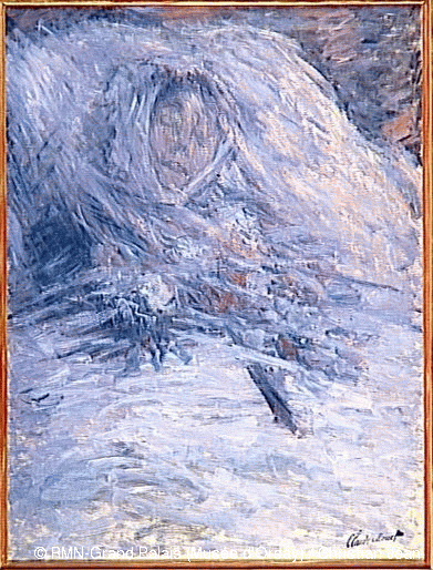 Claude Monet. Camille Monet on her deathbed. 1879. Oil on canvas. 90 x 68 cm.