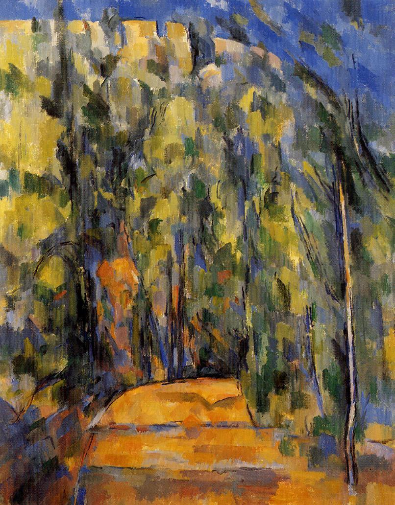 Paul Cezanne. Bend in forest road. 1906