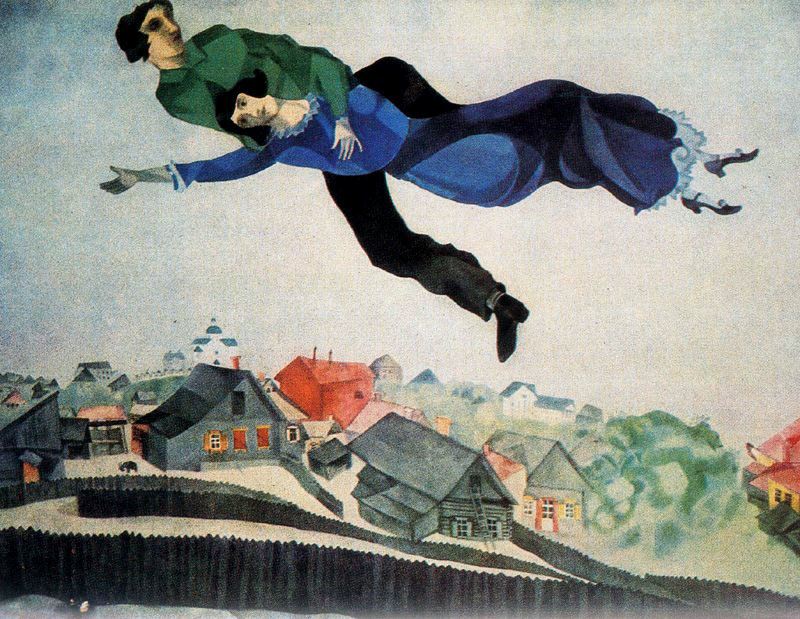 Marc Chagall. Over the town. 1918.