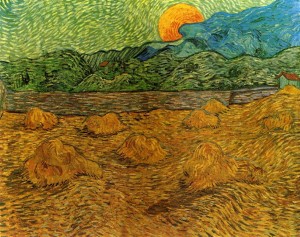 Vincent Van Gogh. Evening landscape with rising moon. 1889.