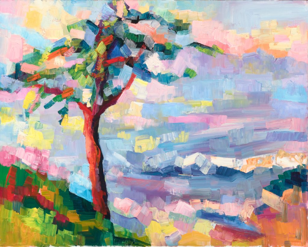 Elena Maslova-Levin. Tree at the edge (Santa Cruz). 16"x20". 